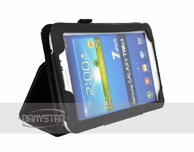 Custodia Cover in Ecopelle Nera per Samsung Galaxy Tab 3 70 P3200 Gala