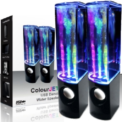 Casse amplificate con fontane luminose Dancing water speakers