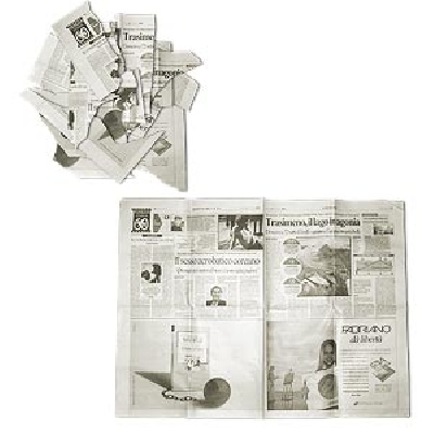 Giornale strappato e ricostruito