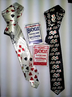 Set cravatte nera bianca e mazzi Bicycle second