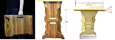 Tavolino istantaneo in legno