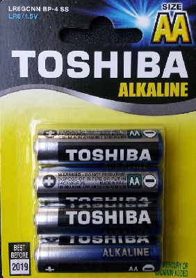 Batterie Stilo AA LR6 15V Alkaline Toshiba 4 pezzi